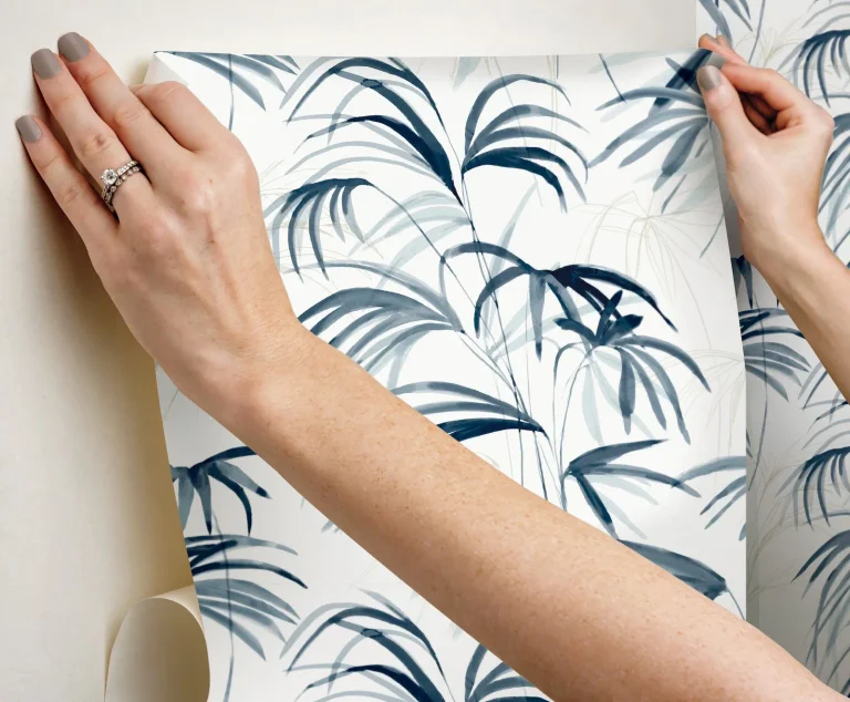 Candice Olson Inky Palms Peel and Stick Wallpaper - Blue — Image 6