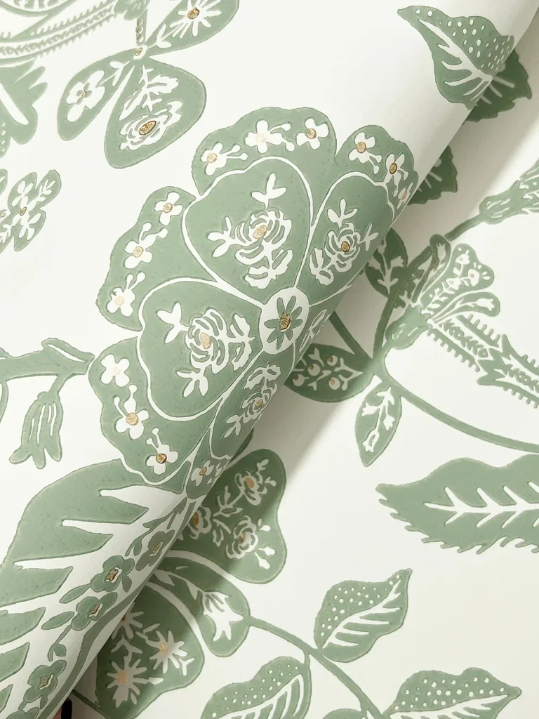 Rifle Paper Co. Gracie Garden Wallpaper - Sage & Cream — Ảnh 3