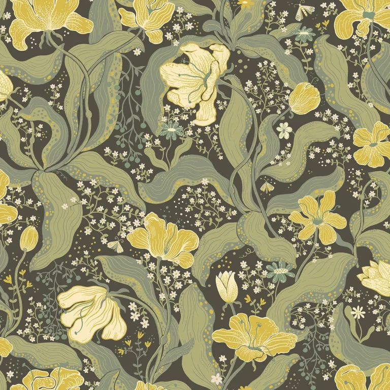 Bodri Tulip Garden Wallpaper - Green — Ảnh 2