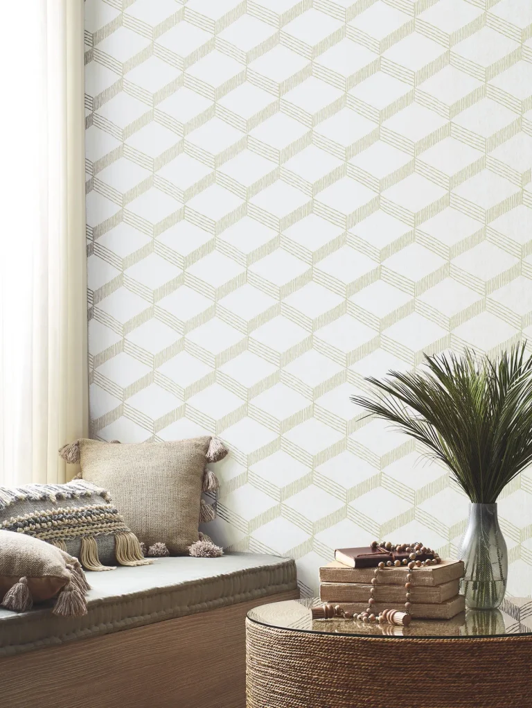 Palisades Paperweave Wallpaper - Taupe/White — Image 3