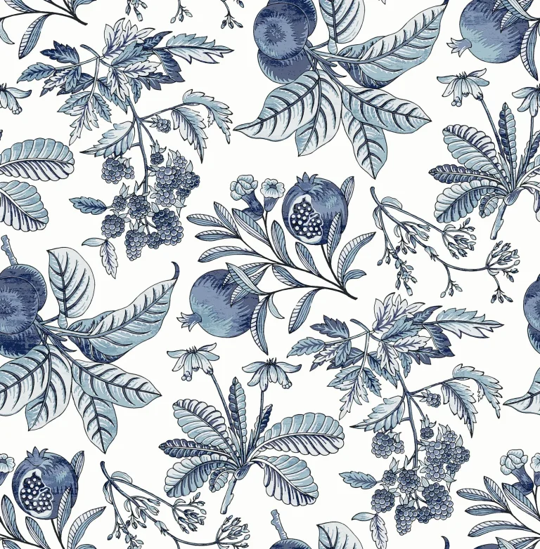Cecilia Fruit Wallpaper - Blue — Ảnh 3