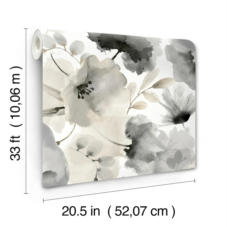 Watercolor Bouquet Wallpaper - Charcoal — Image 8