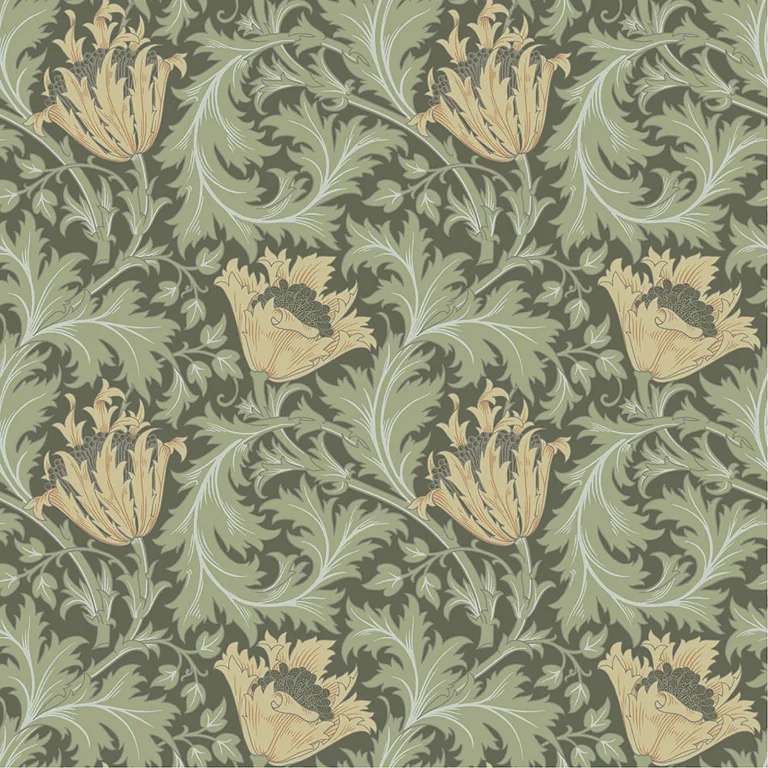 Anemone Floral Trail Wallpaper - Moss — Image 2