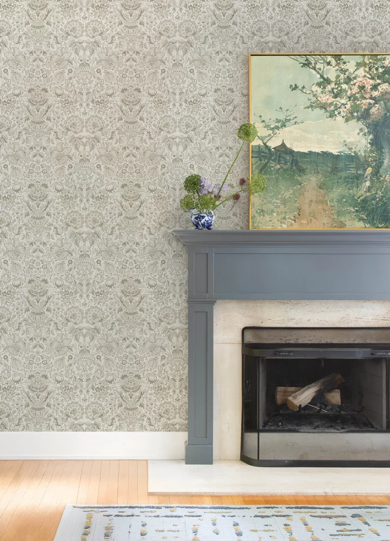 Blanche Floral Damask Wallpaper - Neutral — Ảnh 7