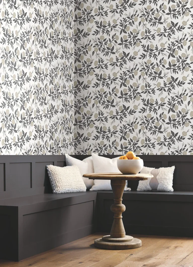 Rifle Paper Co. Peonies Wallpaper - White & Black — Ảnh 4