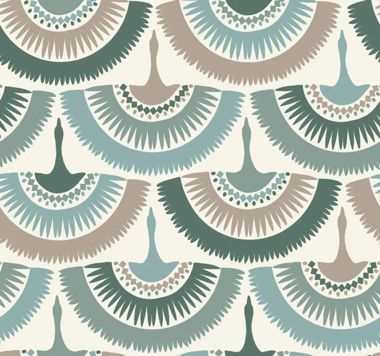 Feather & Fringe Wallpaper - Greens — Ảnh 2