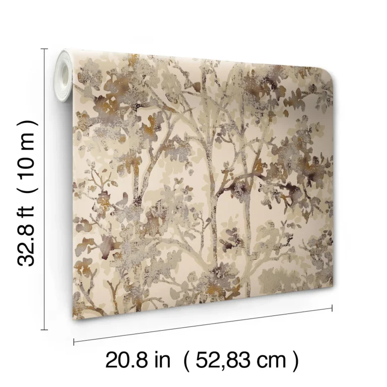 Shimmering Foliage Wallpaper - Khaki/Multi — Ảnh 3