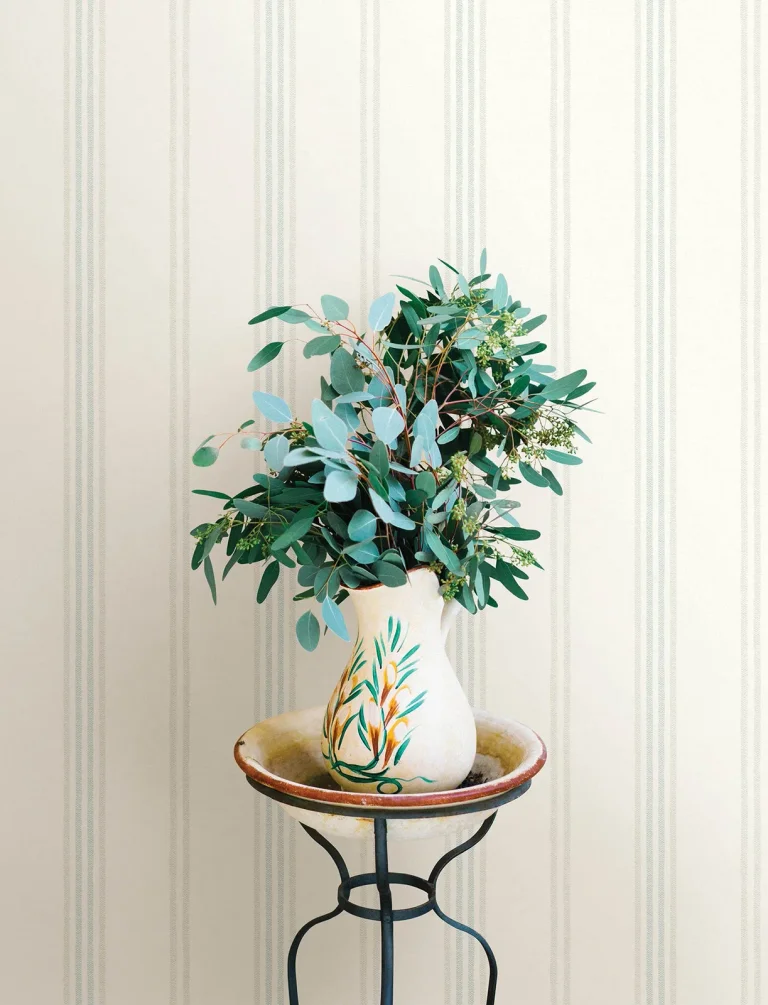 Chesapeake Lovage Linen Stripe Wallpaper - Aqua — Ảnh 7