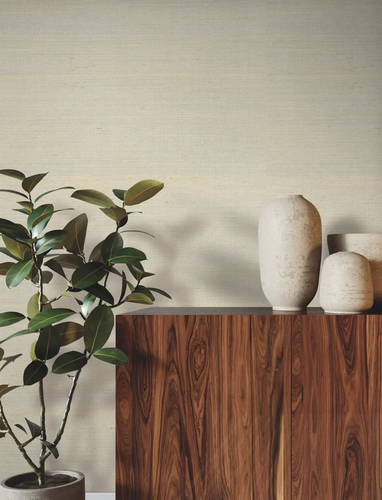 Ronald Redding Glistening Sisal Grasscloth Wallpaper - Whitening — Ảnh 3