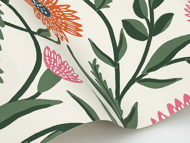 Rifle Paper Co. Aster Wallpaper - Linen & Coral — Image 3