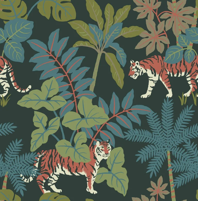 Caspian Jungle Prowl Wallpaper - Evergreen — Image 3