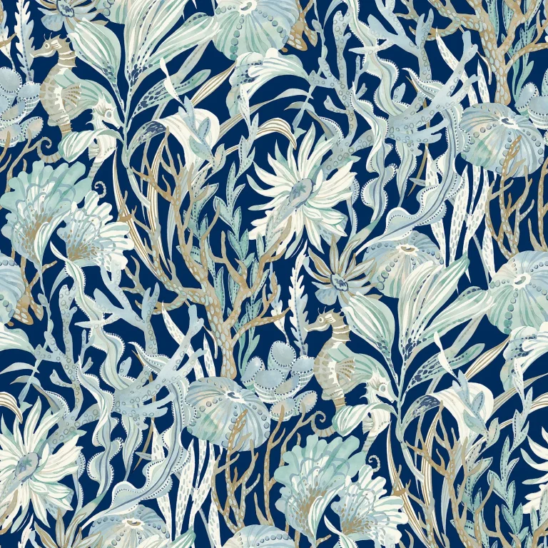 Chesapeake Kelp Garden Tropical Reef Wallpaper - Navy — Ảnh 4