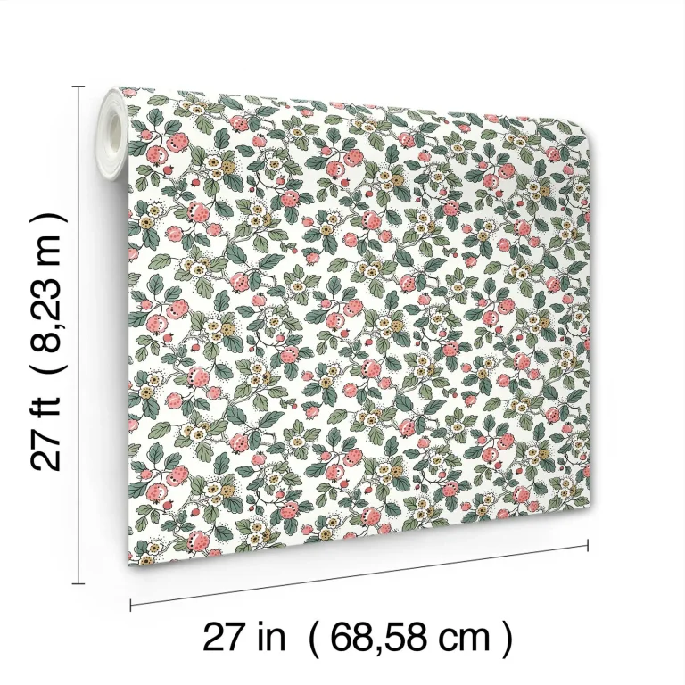 Framboise Berry Vines Wallpaper - Pink — Ảnh 4