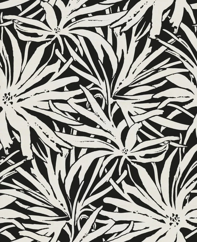 Floral Canopy Wallpaper - Black Mural — Ảnh 4
