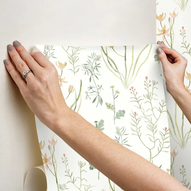 Alpine Botanical Peel and Stick Wallpaper - Peach — Ảnh 6