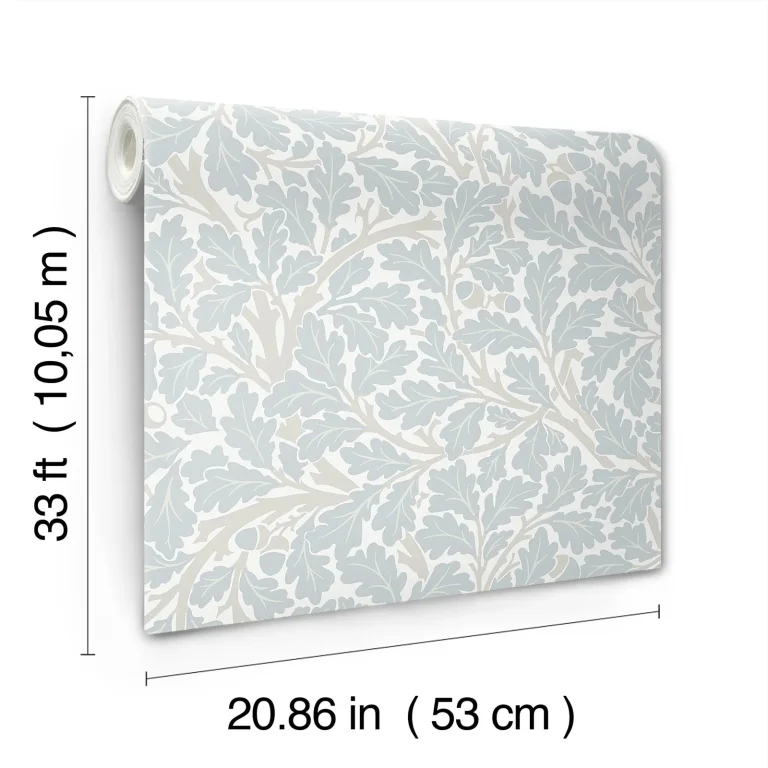 Oak Tree Leaf Wallpaper - Sky Blue — Ảnh 3