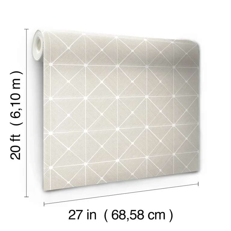 Double Diamonds Peel and Stick Wallpaper - Off-White — Ảnh 2