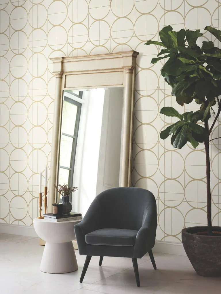 Sun Circles Wallpaper - Cream/Gold — Ảnh 3