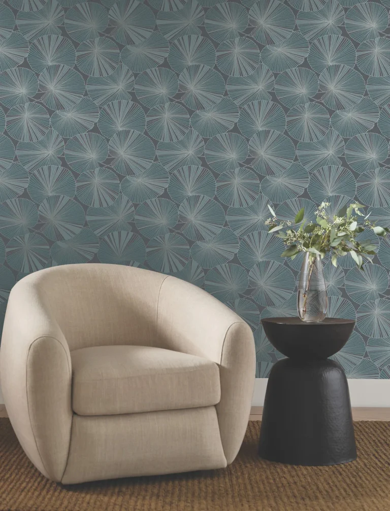 Candice Olson Layered Lily Pads Wallpaper - Deep Blue — Image 6