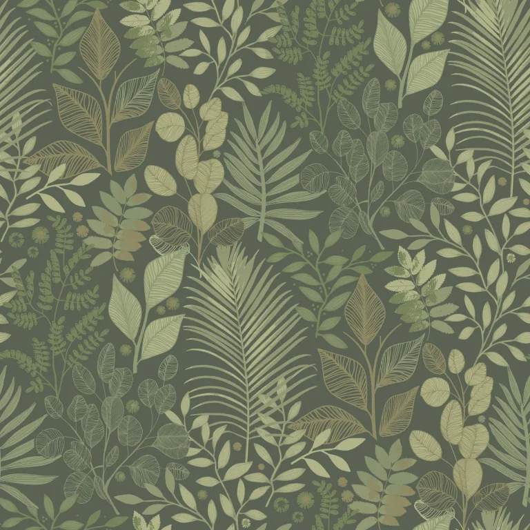 Ängslycka Forest Botanicals Wallpaper - Dark Green — Image 5