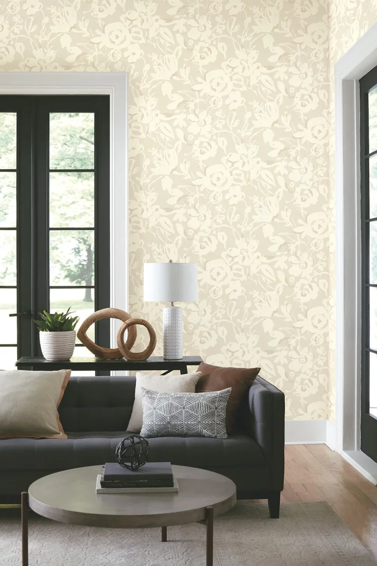 Brushstroke Floral Wallpaper - Taupe — Ảnh 2