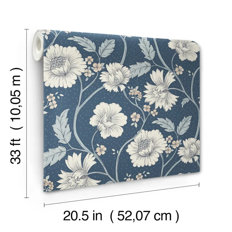 Chesapeake Hazel Floral Trail Wallpaper - Navy — Ảnh 5