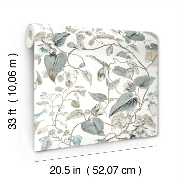 Moon Flower Wallpaper - White/Neutral/Blu — Ảnh 4