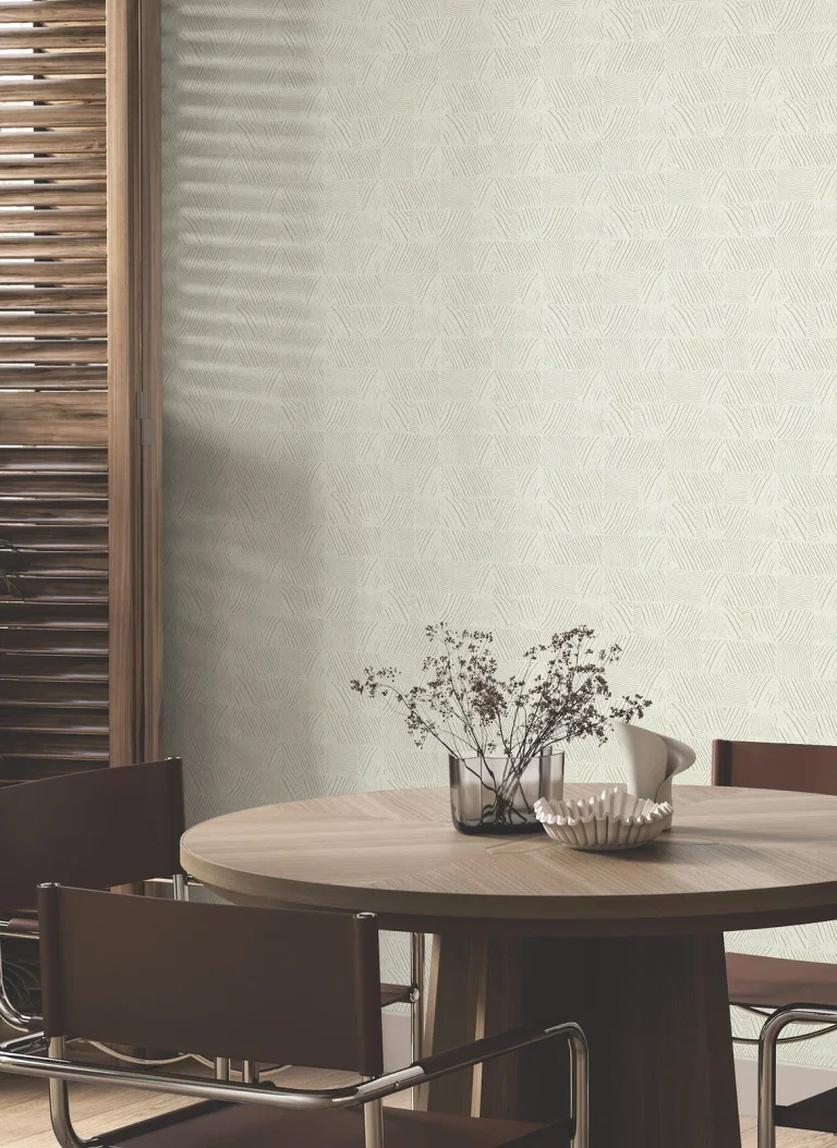 Woodcut Wallpaper - Grey & White — Ảnh 3