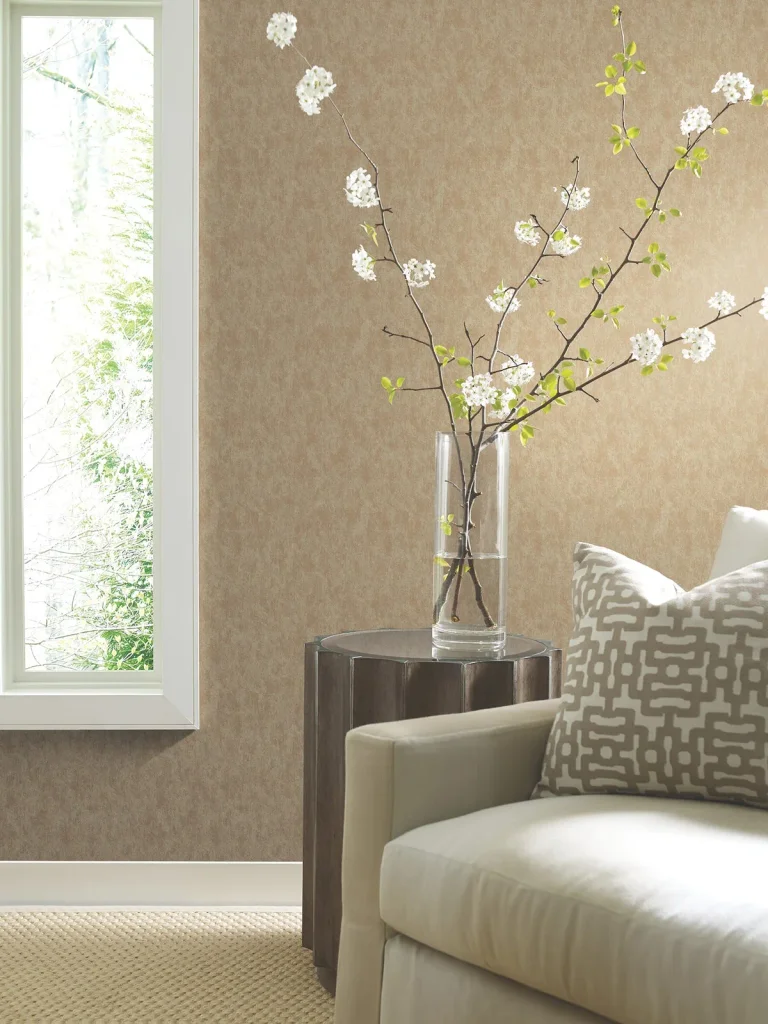 Shimmering Patina Wallpaper - On Taupe