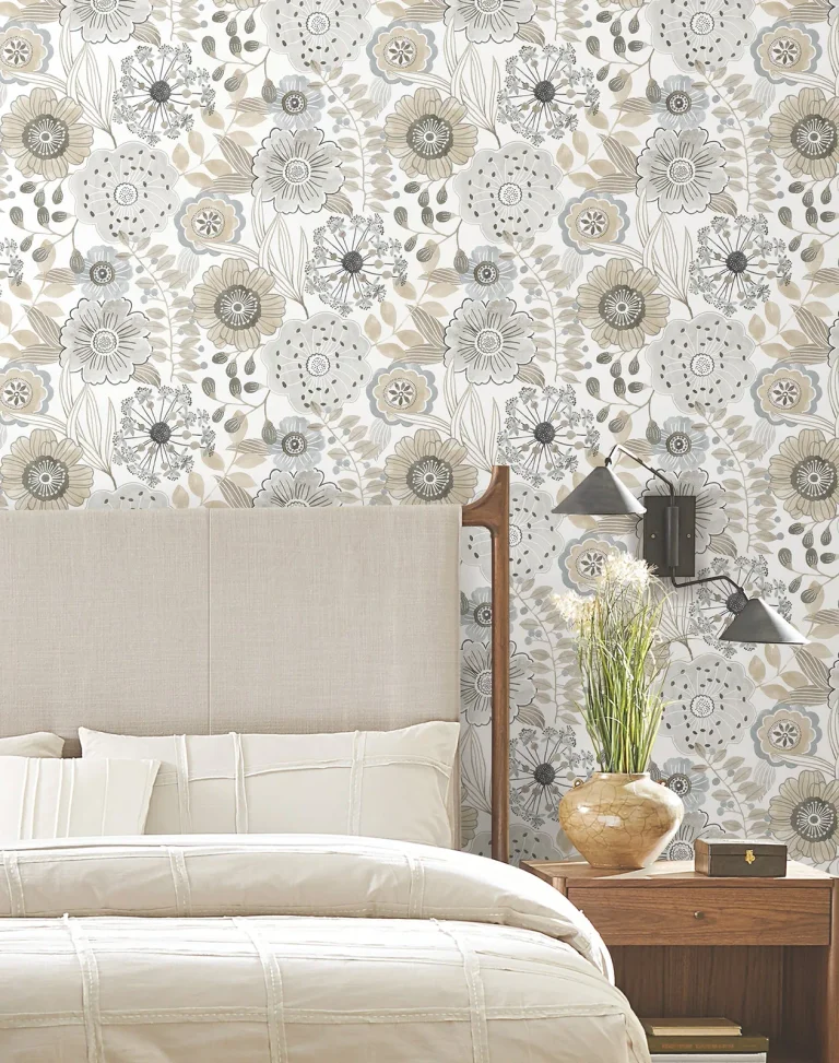 Artistic Bouquet Wallpaper - Neutral — Ảnh 6