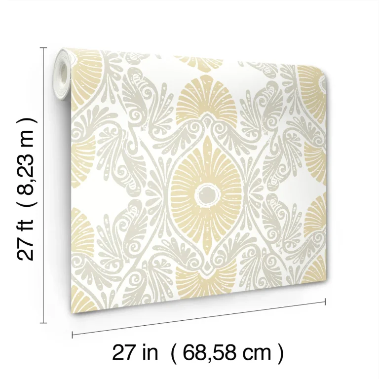 Villa Embellished Ogee Wallpaper - Yellow — Ảnh 3