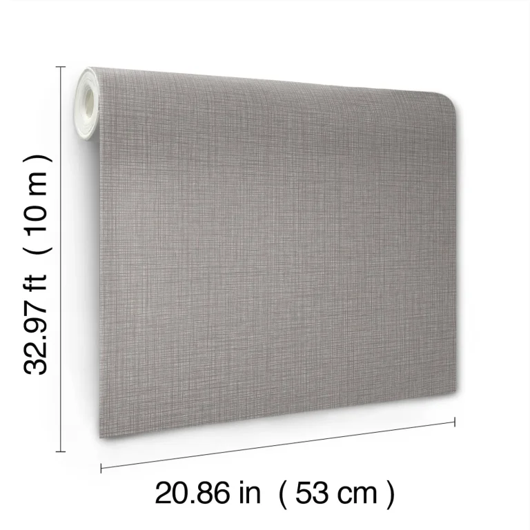 Egyptian Linen Faux Fabric Wallpaper - Sterling — Image 5