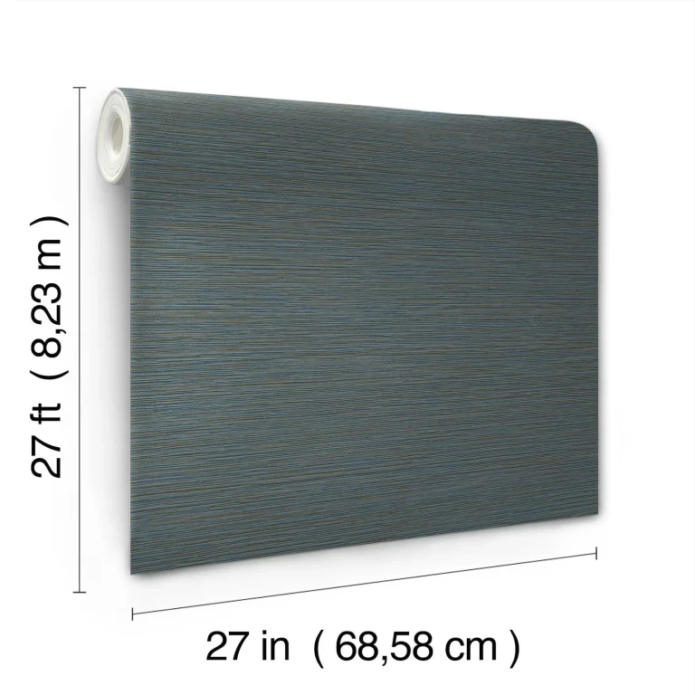 Oasis Faux Grasscloth Wallpaper - Dark Blue — Ảnh 3