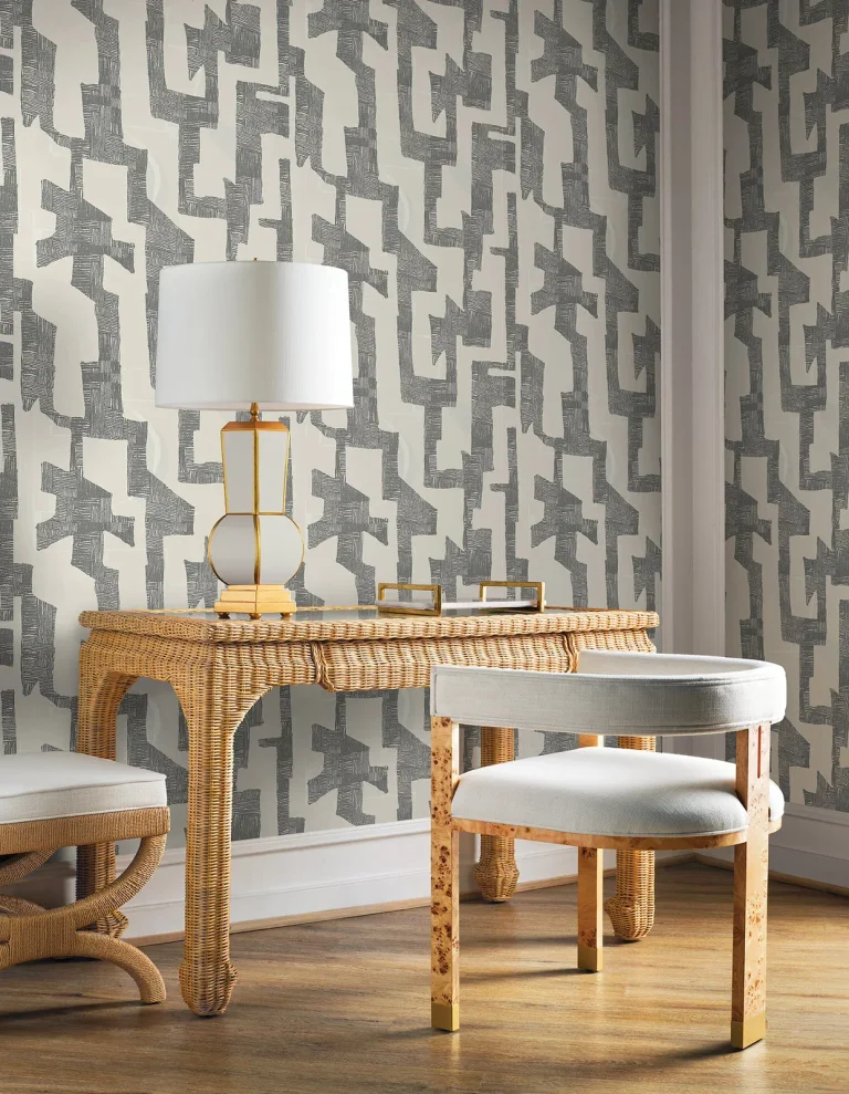 Nikki Chu Tribe Peel and Stick Wallpaper - Black & Taupe — Ảnh 2