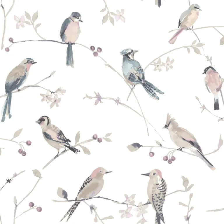 Chesapeake Birdsong Trail Wallpaper - Mauve — Image 4