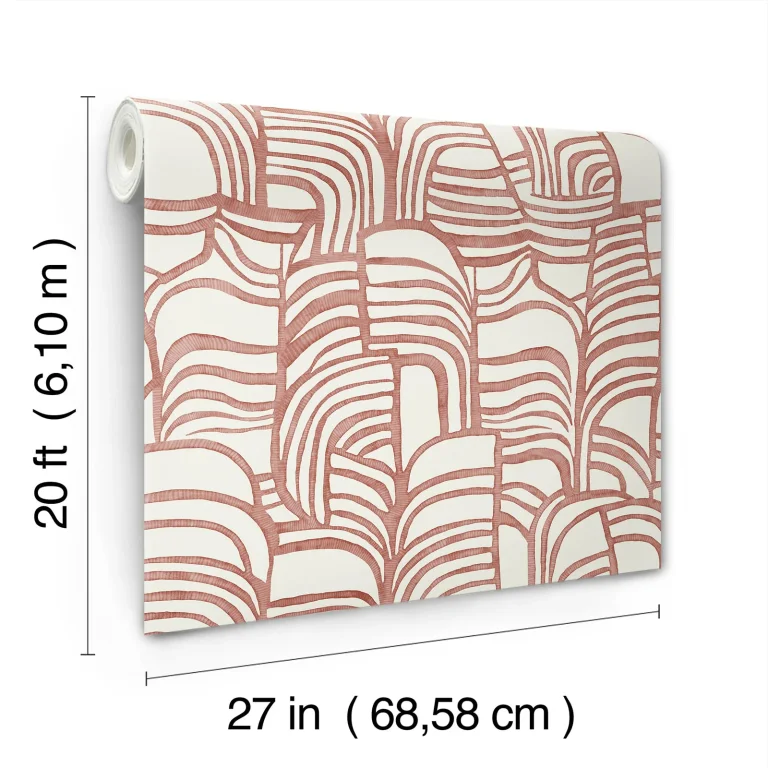 Nikki Chu Featherwork Peel and Stick Wallpaper - Red — Ảnh 5