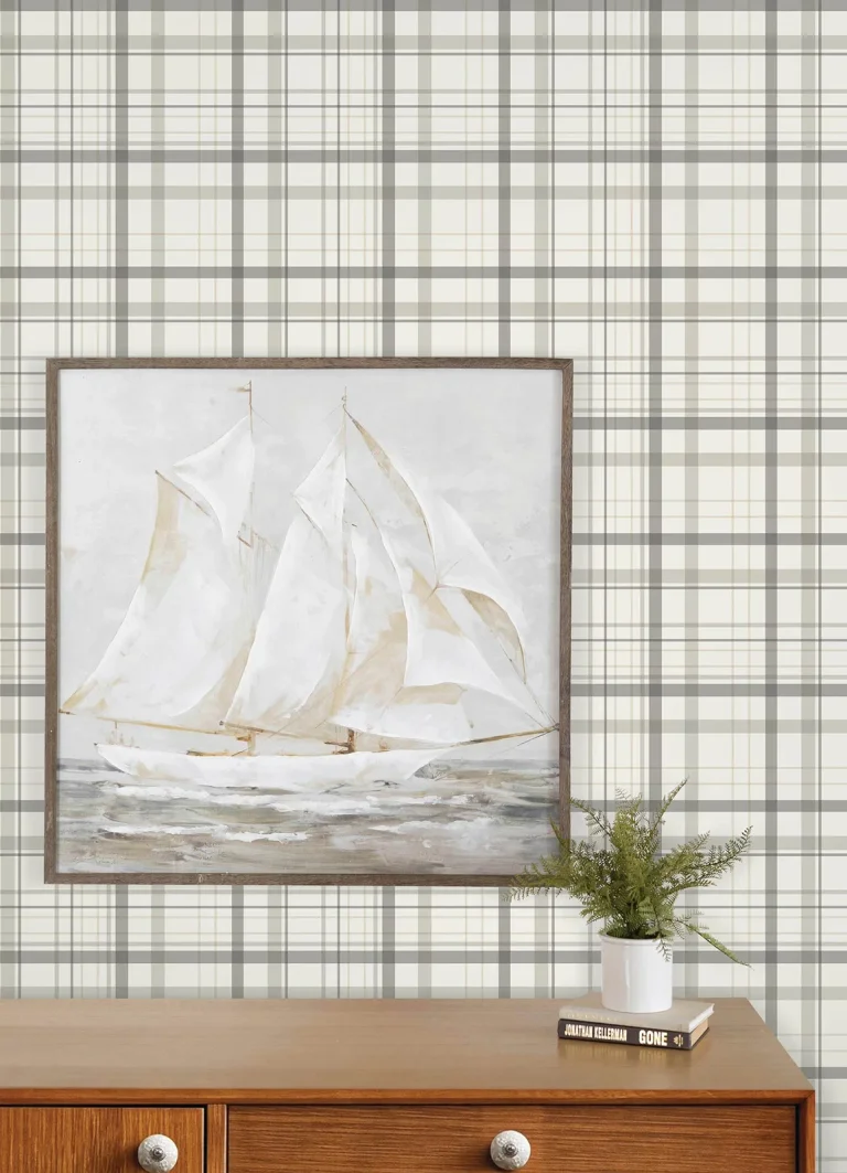 Chesapeake Burgess Plaid Wallpaper - Charcoal — Ảnh 7
