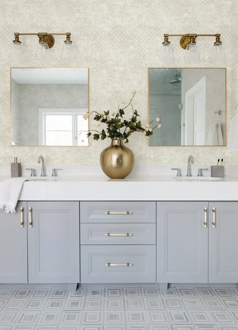 Khauta Floral Geometric Wallpaper - Champagne — Ảnh 4