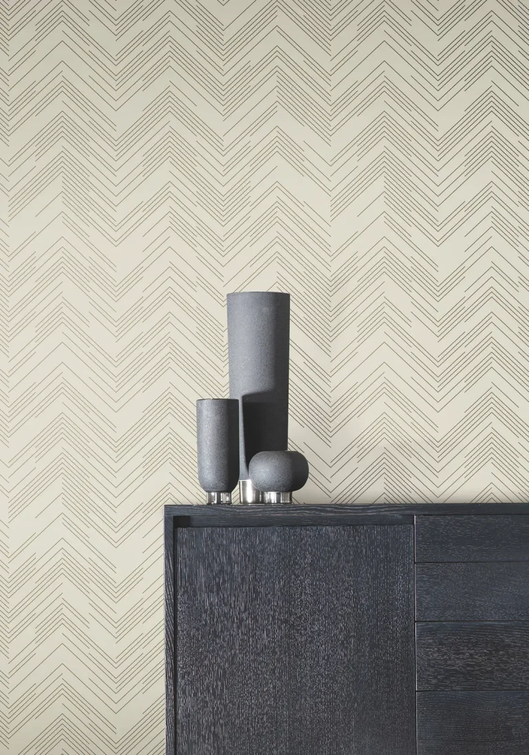 Polished Chevron Wallpaper - Cream/Gold — Ảnh 3