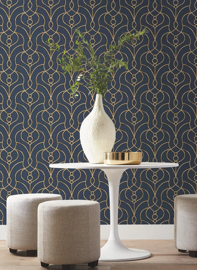 Candice Olson Divine Trellis Wallpaper - Navy — Ảnh 5