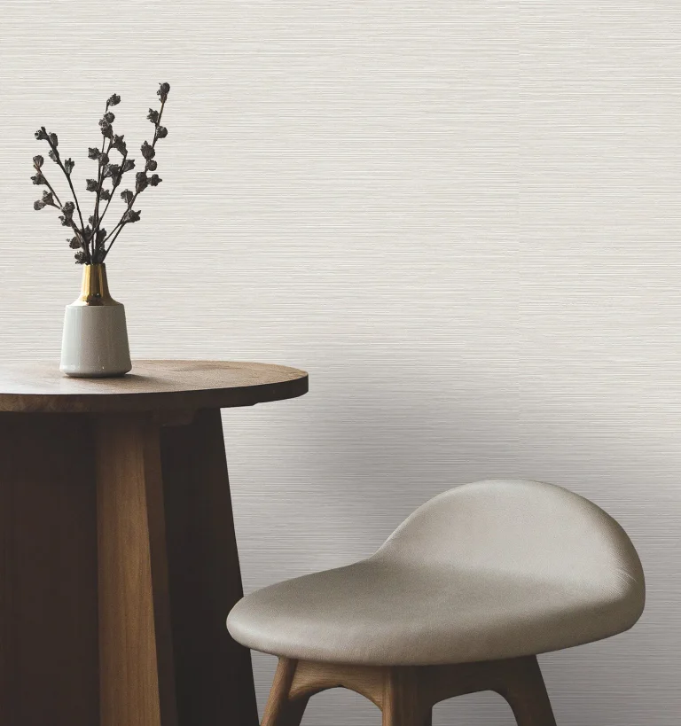 Oasis Faux Grasscloth Wallpaper - Light Grey — Ảnh 4