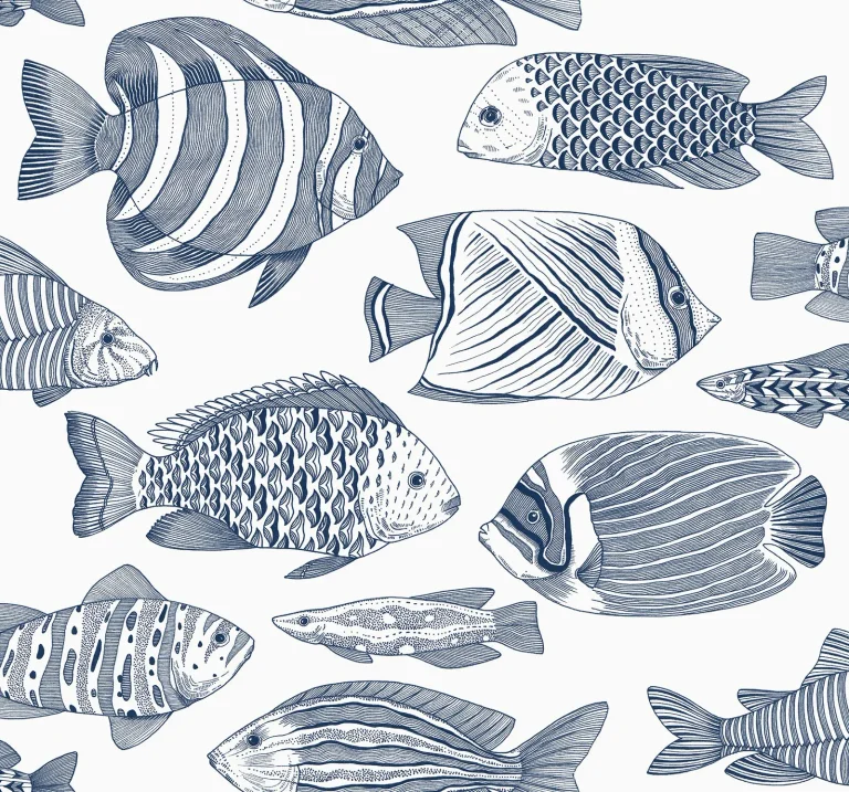 Wailea Tropical School Wallpaper - Indigo — Ảnh 3