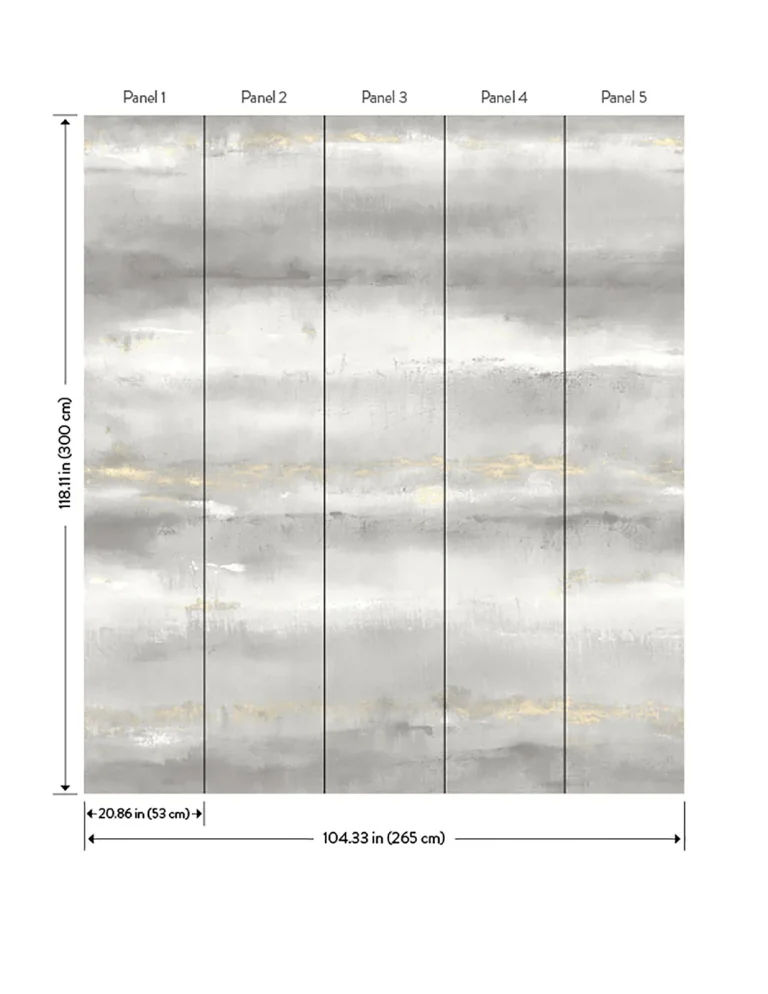 Aveline Wall Mural - Grey — Image 3