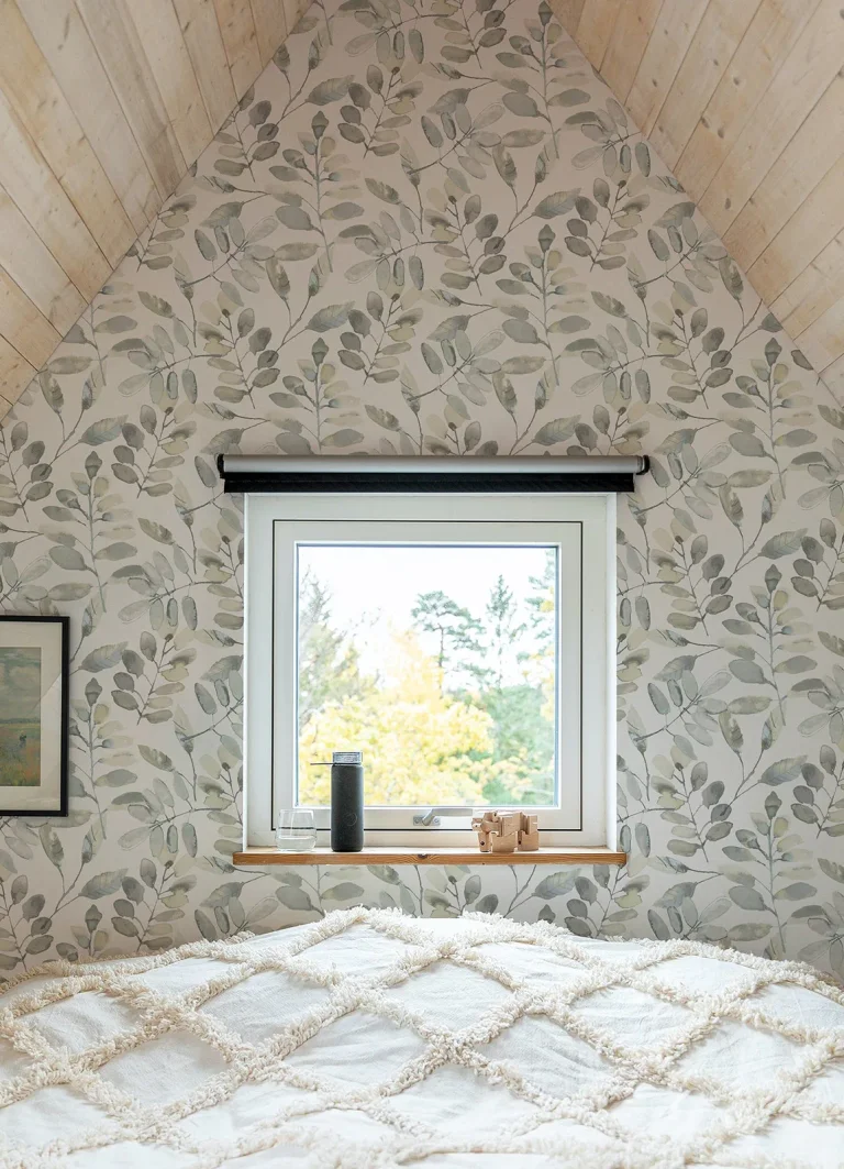 Chesapeake Pinnate Leaves Wallpaper - Grey and Green — Ảnh 4