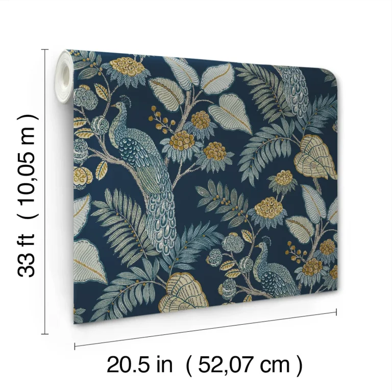 Chris Loves Julia Geneva Peacock Paradise Wallpaper - Dark Blue — Ảnh 6
