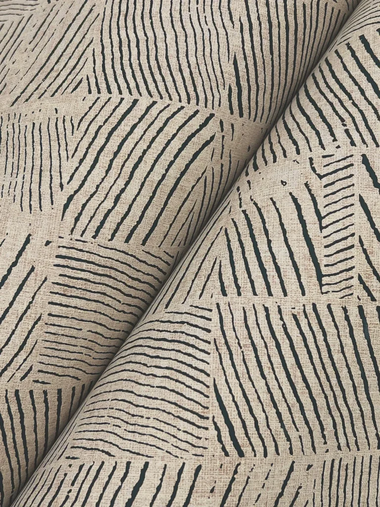 Woodcut Wallpaper - Black & Linen — Ảnh 3
