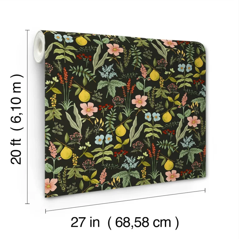 Rifle Paper Co. Herb Garden Botanical Peel and Stick Wallpaper - Black — Image 2
