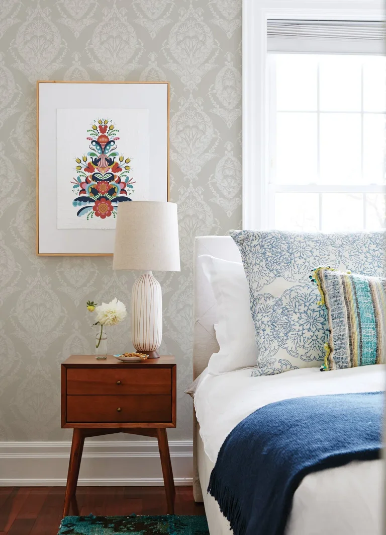 Arlie Botanical Damask Wallpaper - Light Grey — Ảnh 4