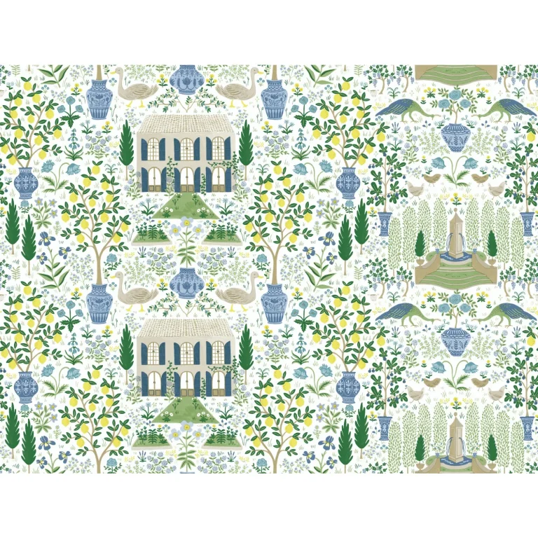 Rifle Paper Co. Camont Wallpaper - Blue & Green — Ảnh 3