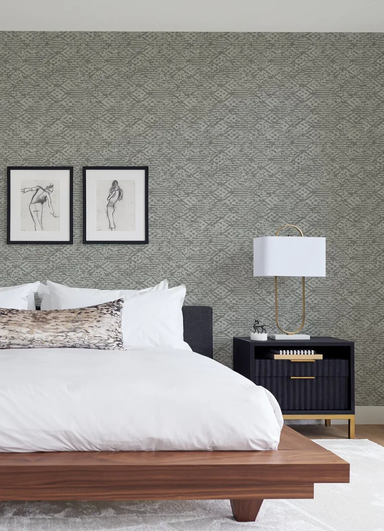 Helene Glitter Geometric Wallpaper - Pewter — Ảnh 3